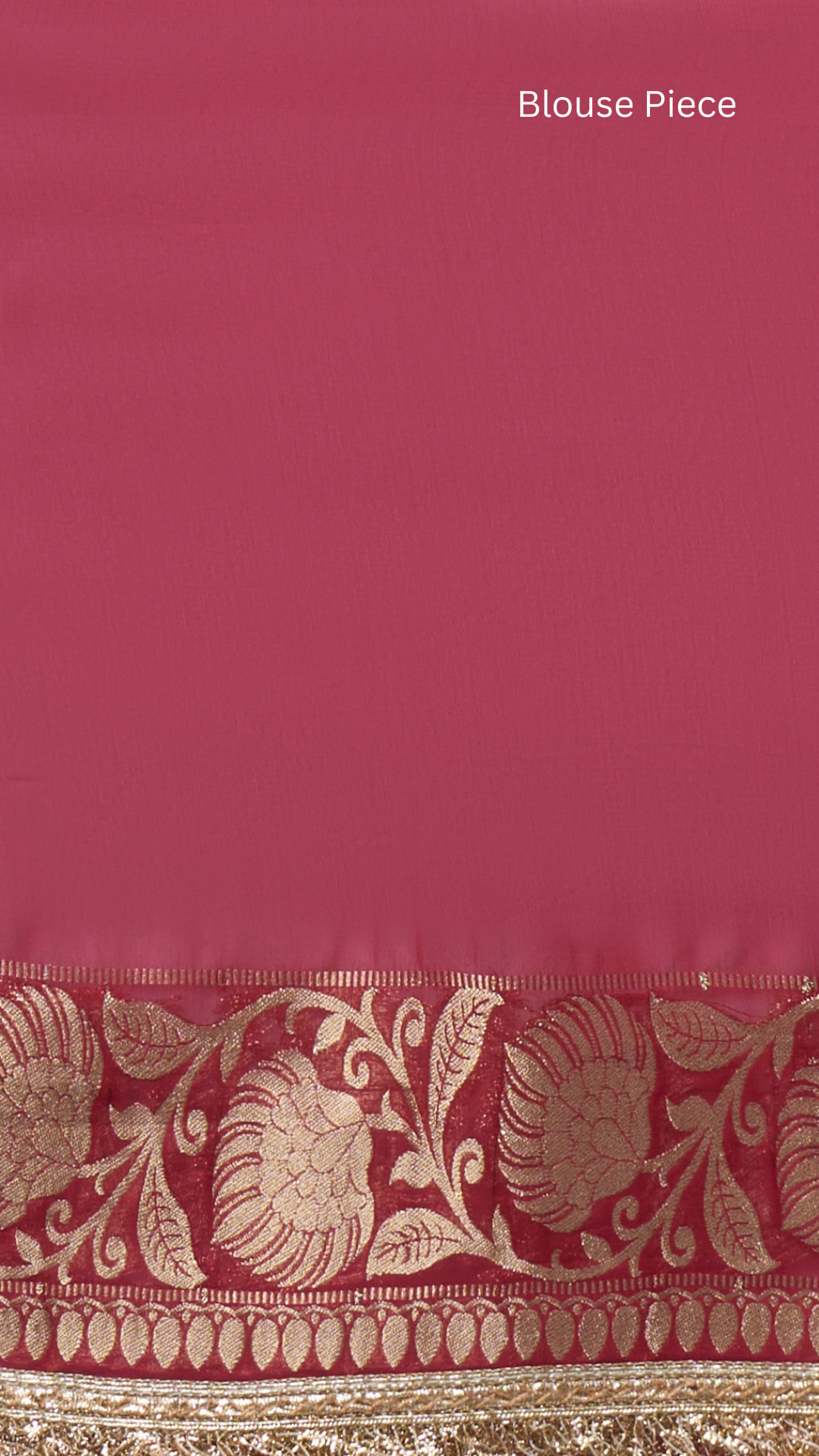 Rang - e - Mehfil – Soft Peach Chiffon Saree with Gold & Maroon Floral Zari - Zahrat Saree