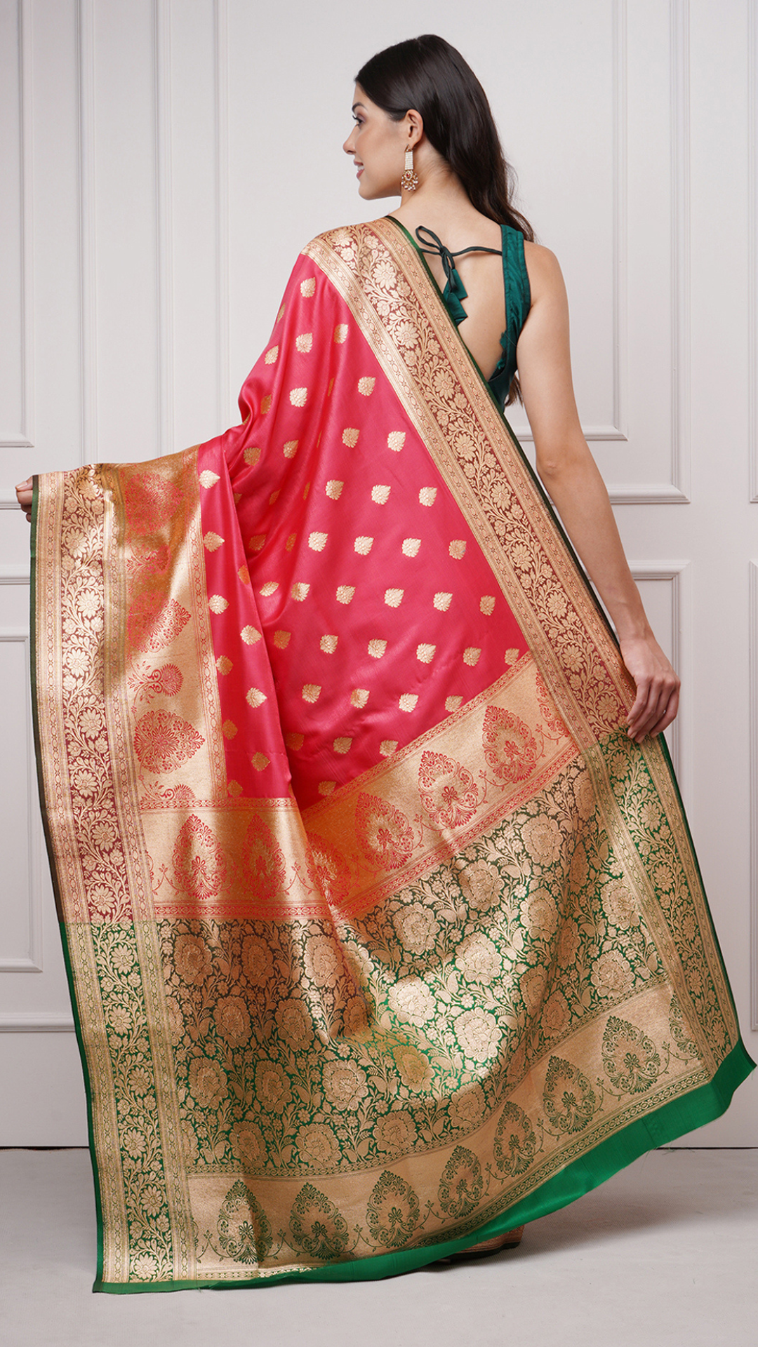 Rouza – Pinkish Red Saree - Zahrat Saree