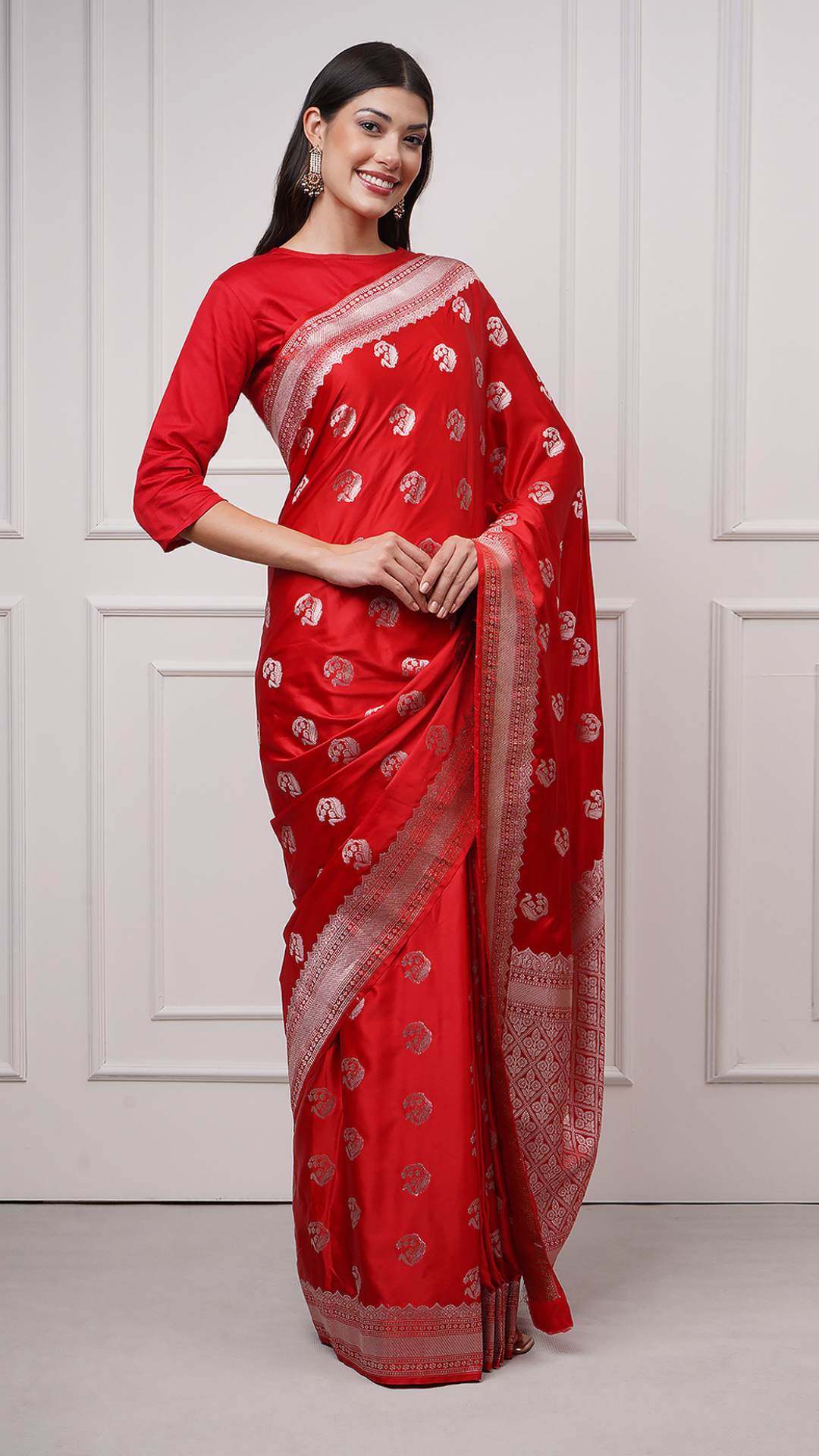 Saanjh – Crimson Red Saree - ZahratSaree