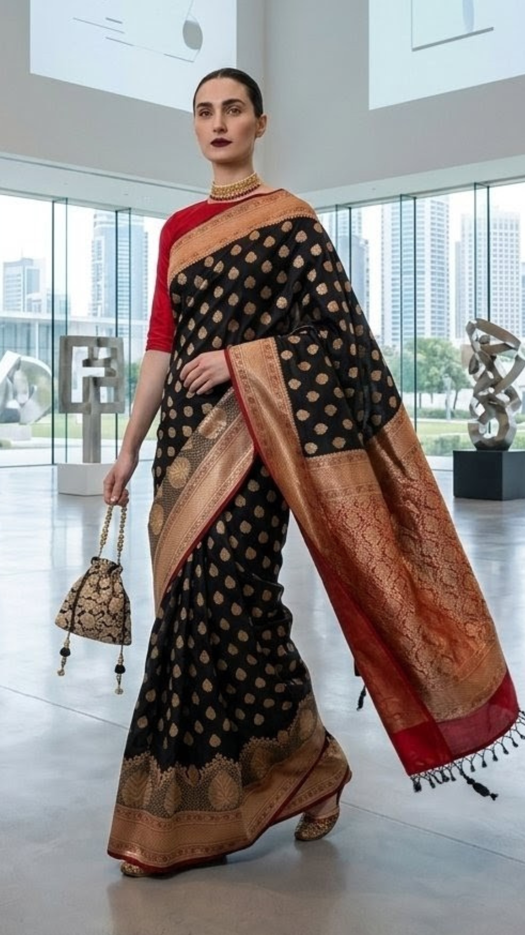 Siyahnoor – Midnight Black Banarasi Saree - Zahrat Saree
