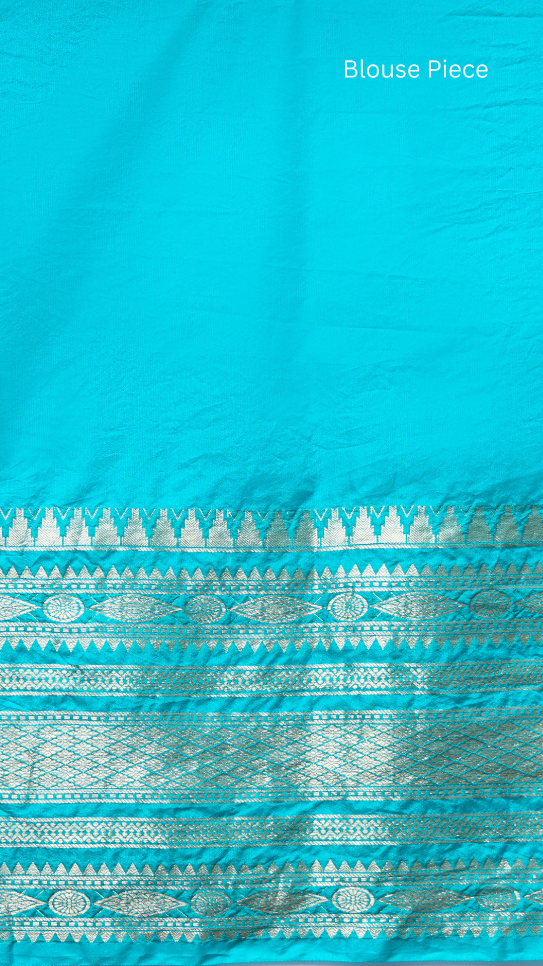 Taruja - Striped Sky blue silk blend saree with silver zari border - Zahrat Saree