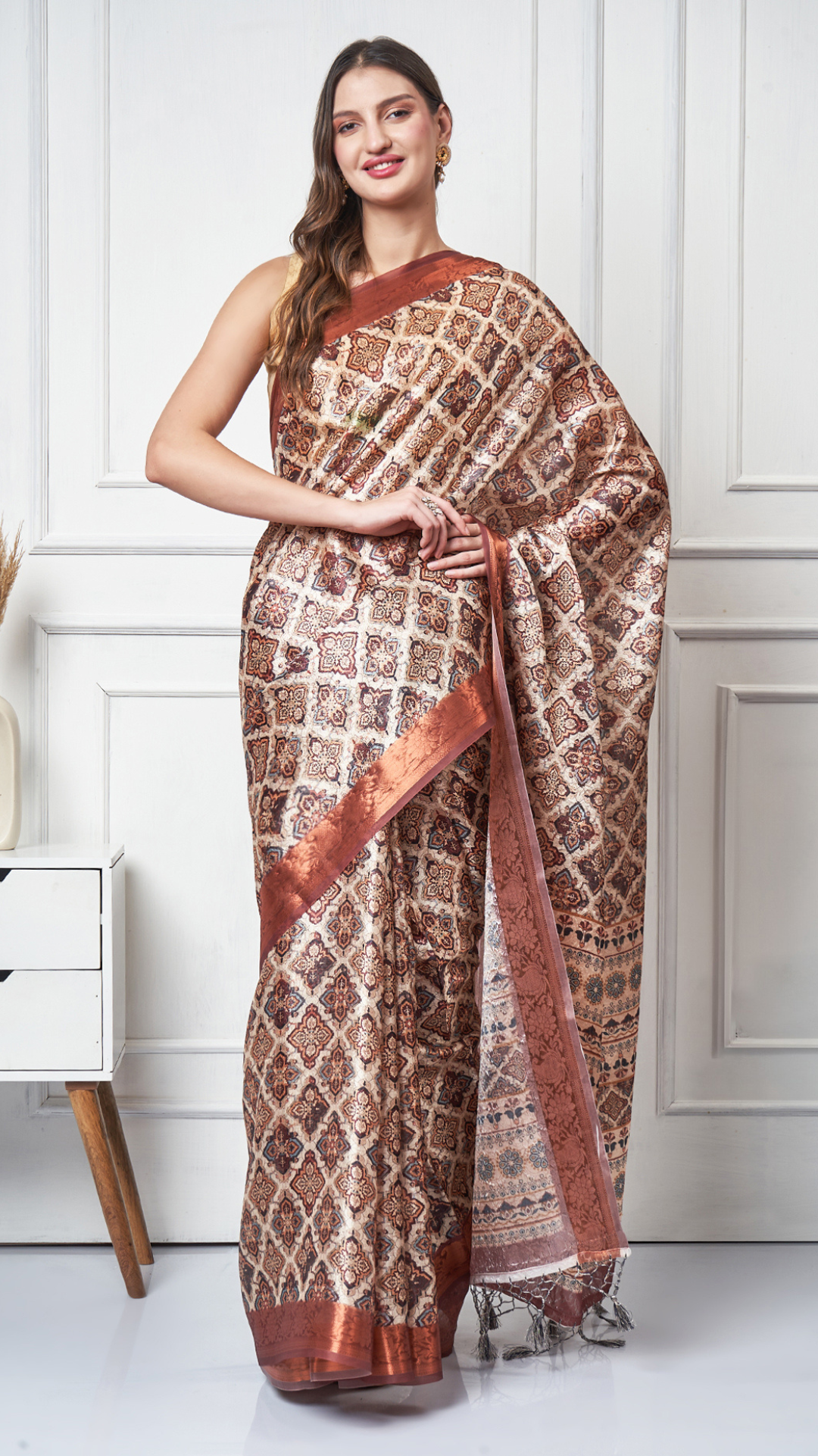Tavisha – Terra Weave Printed Saree by Zahrat