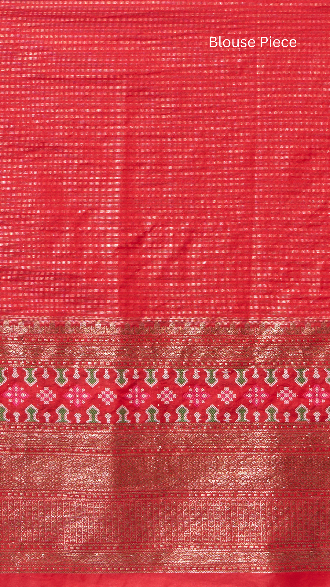 Vermaya - Green silk blend saree with red zari accents - Zahrat Saree
