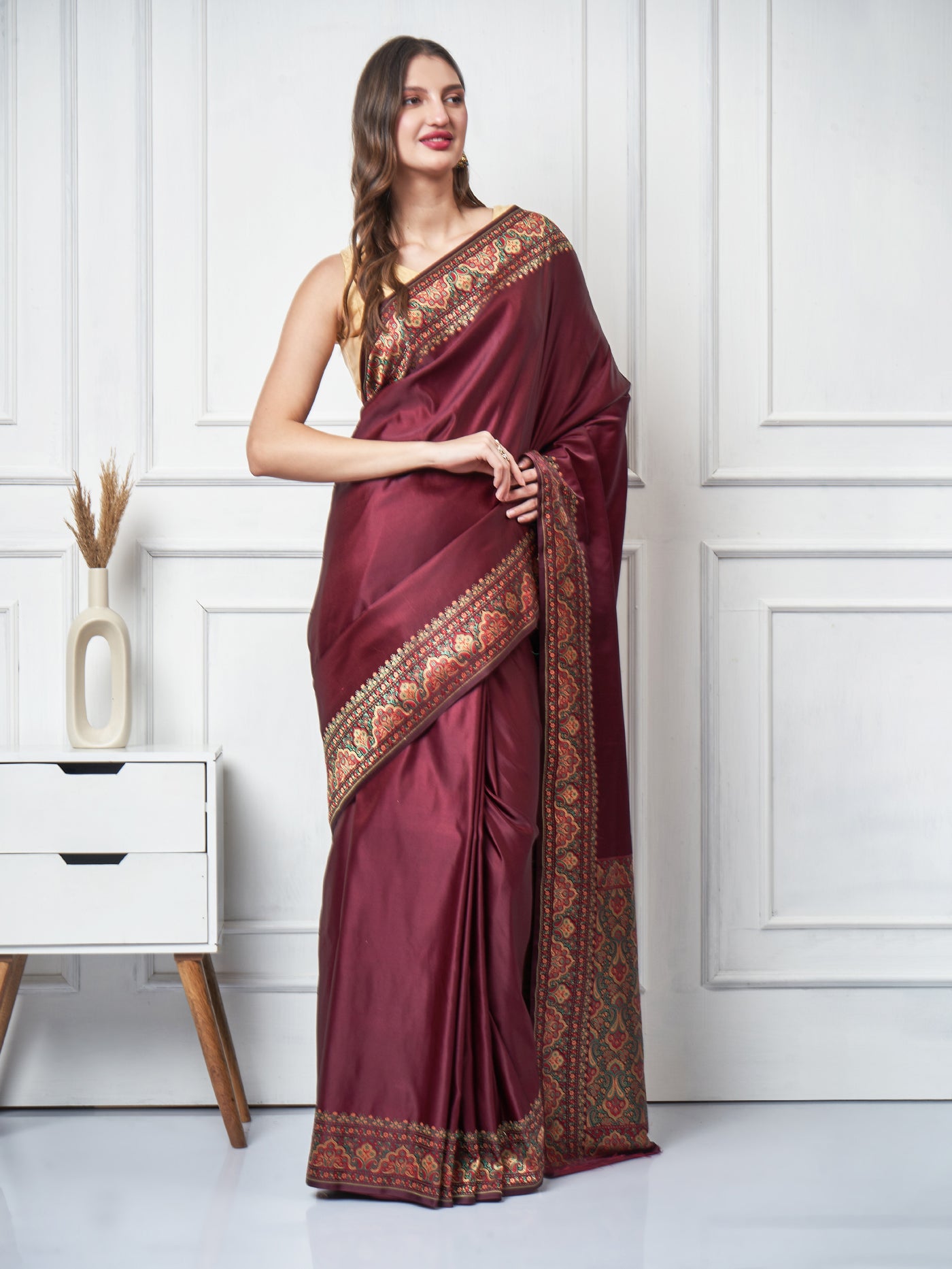Rajvilasa – Maroon Valkalam Saree - ZahratSaree