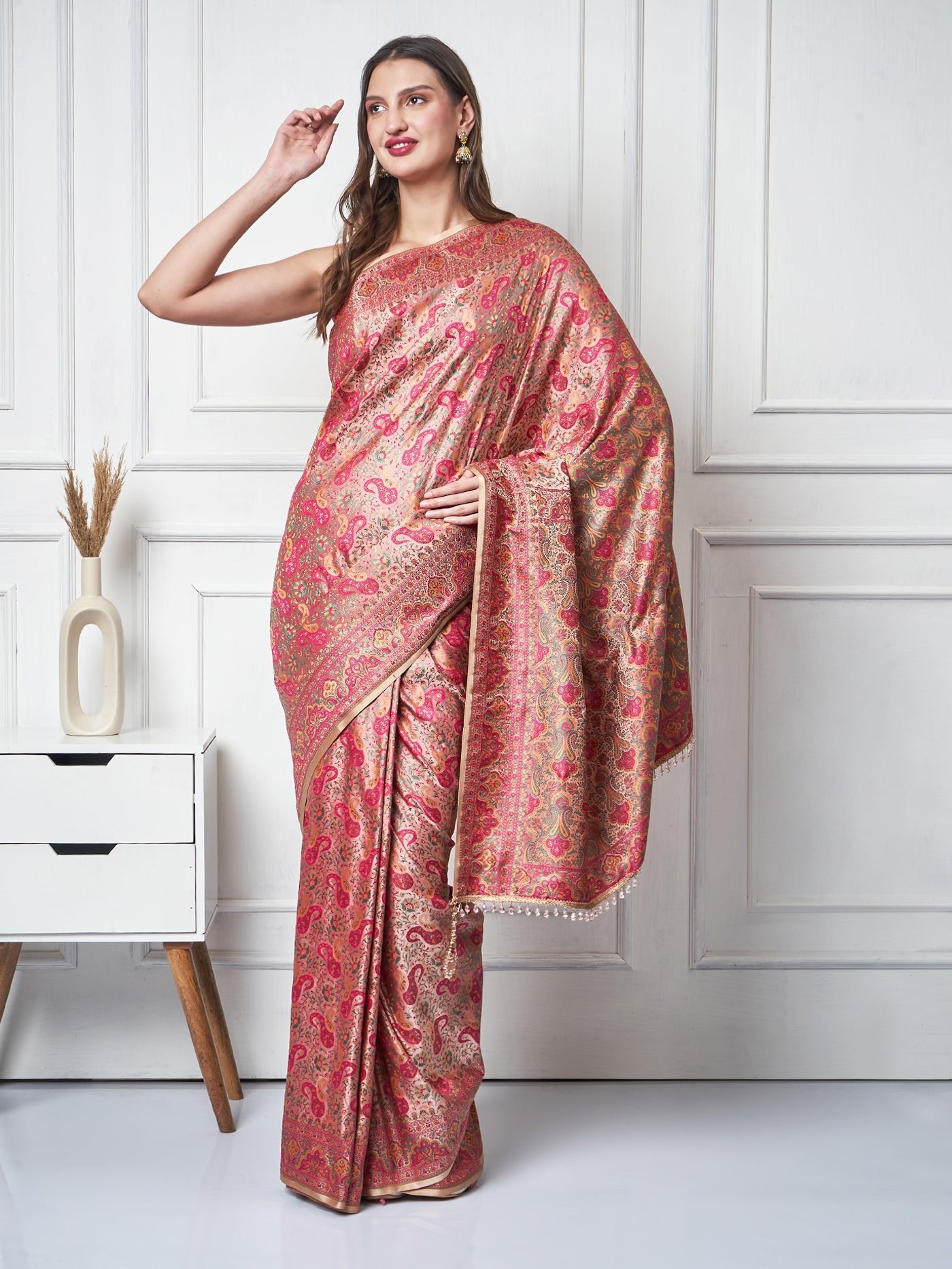 Mahveen – Blush Tanchui Saree - ZahratSaree