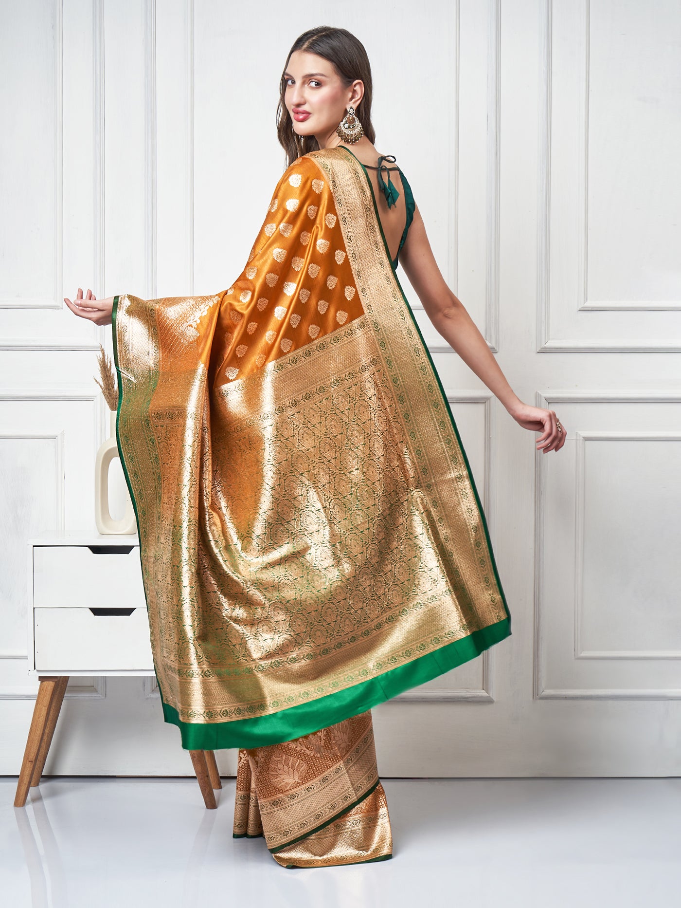 Mehrika – Golden Mustard Saree - ZahratSaree