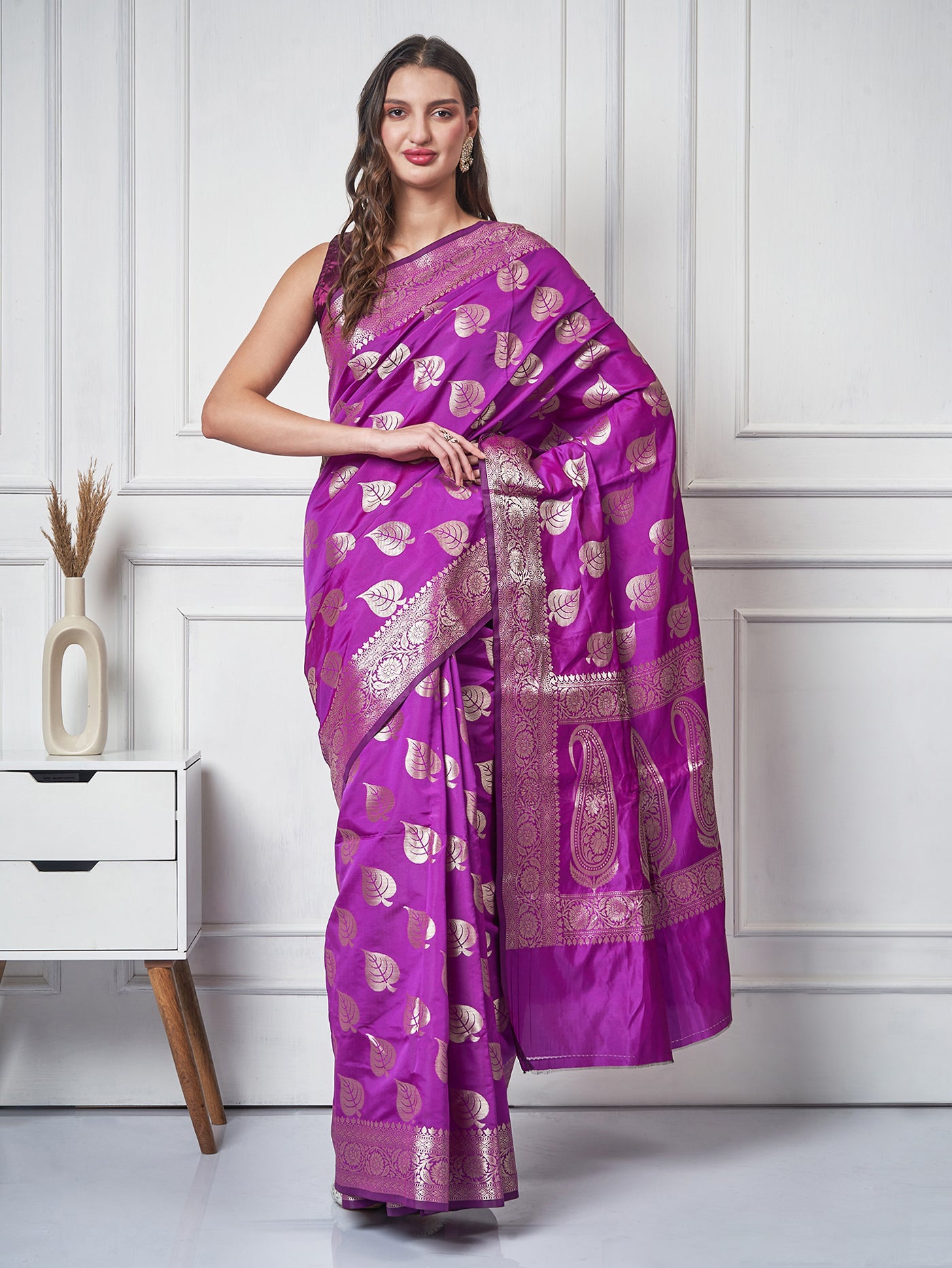 Amara – Royal Purple Taffeta Saree - ZahratSaree