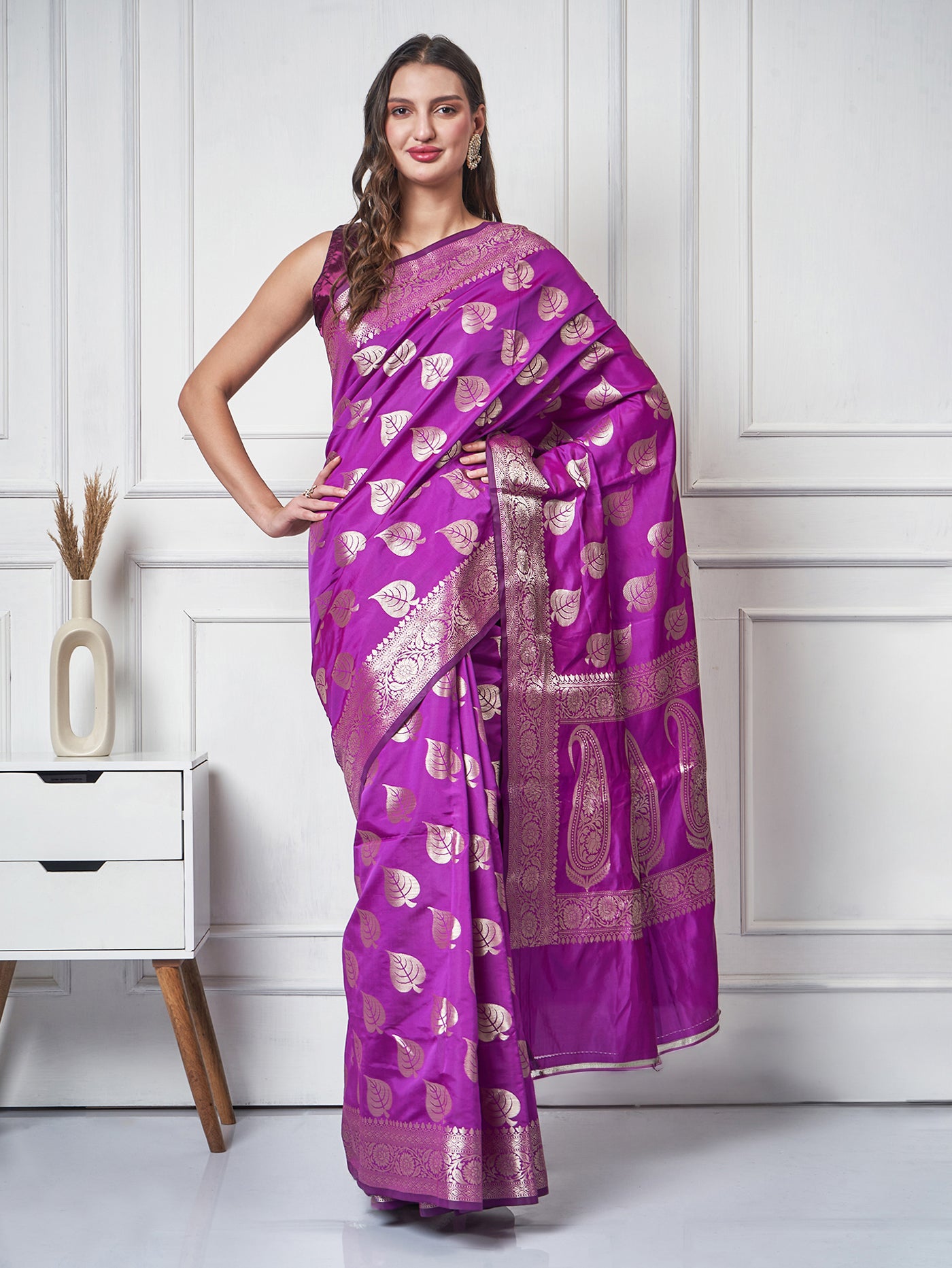 Amara – Royal Purple Taffeta Saree - ZahratSaree