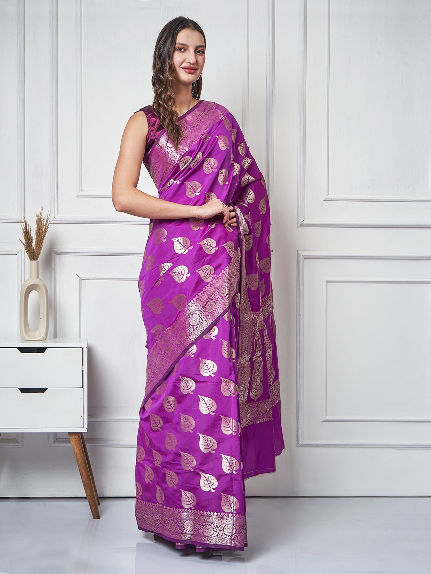 Amara – Royal Purple Taffeta Saree - ZahratSaree