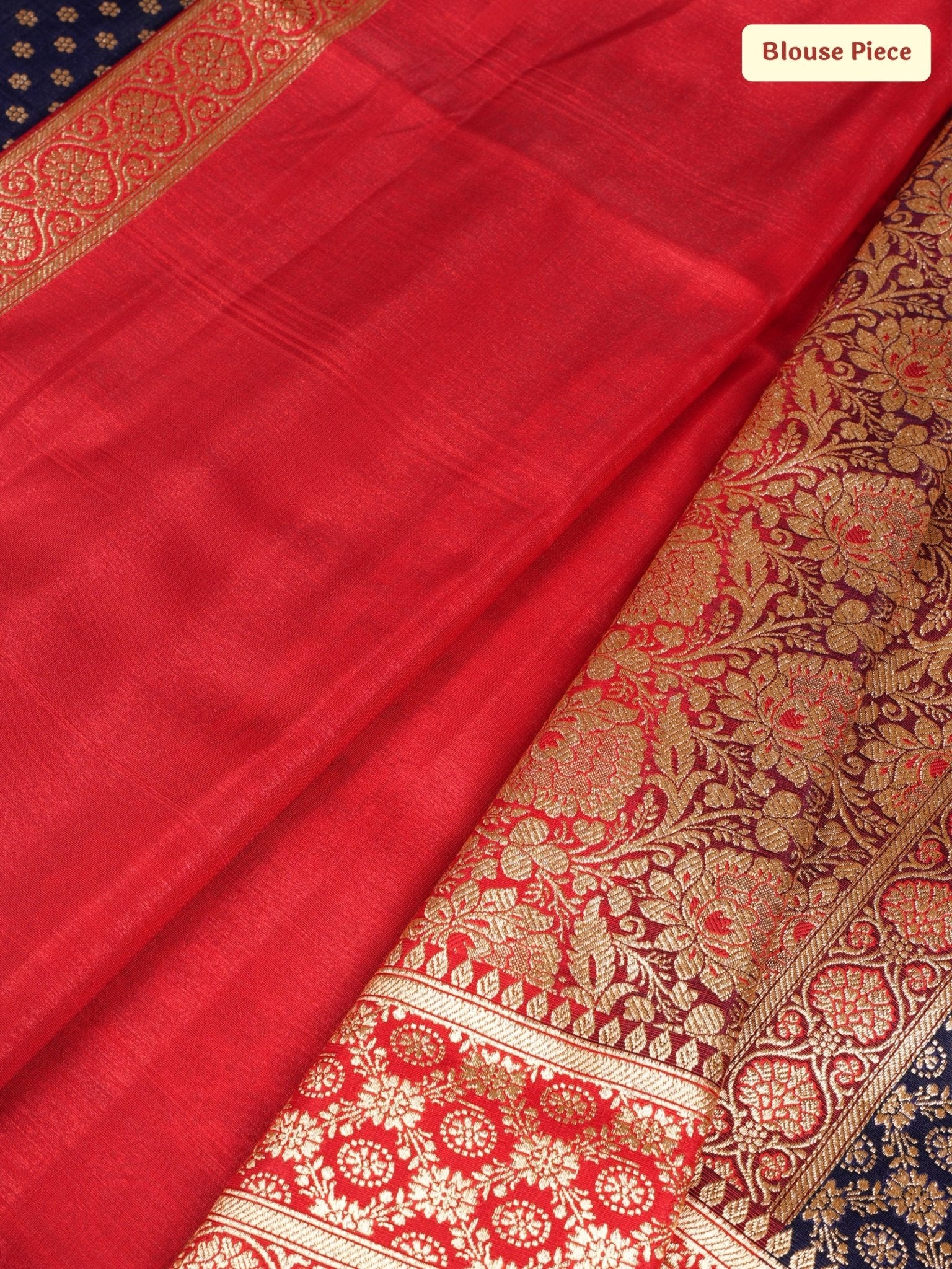 Lail - o - Zar – Sapphire Saree with Crimson Zari - ZahratSaree