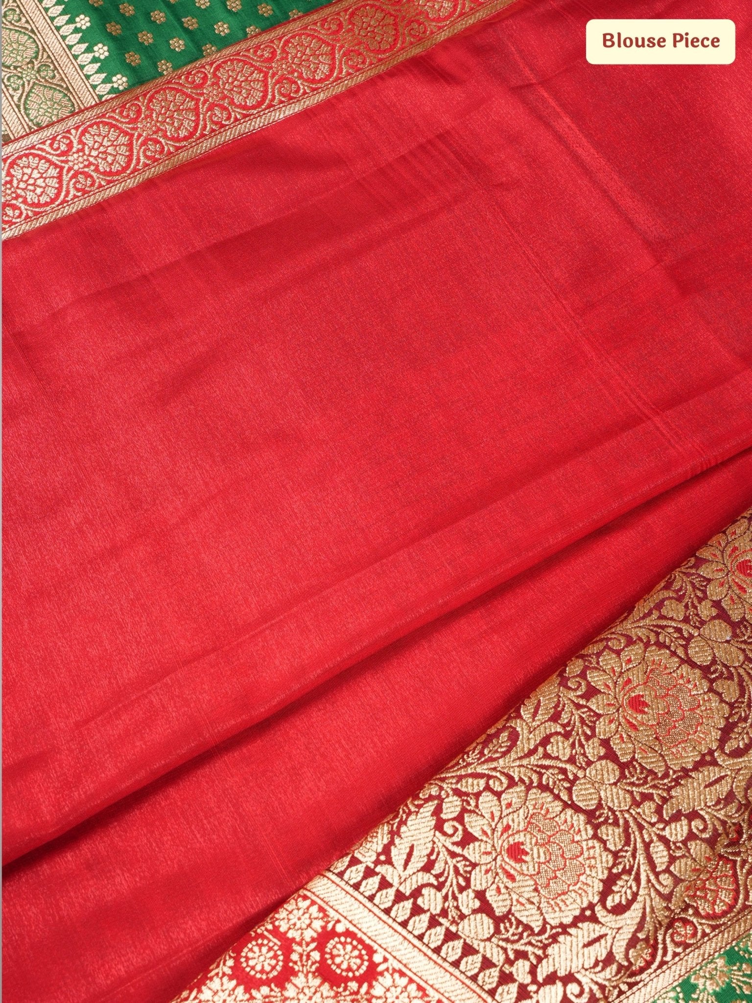 Jahanara – Emerald Saree with Crimson Zari - ZahratSaree