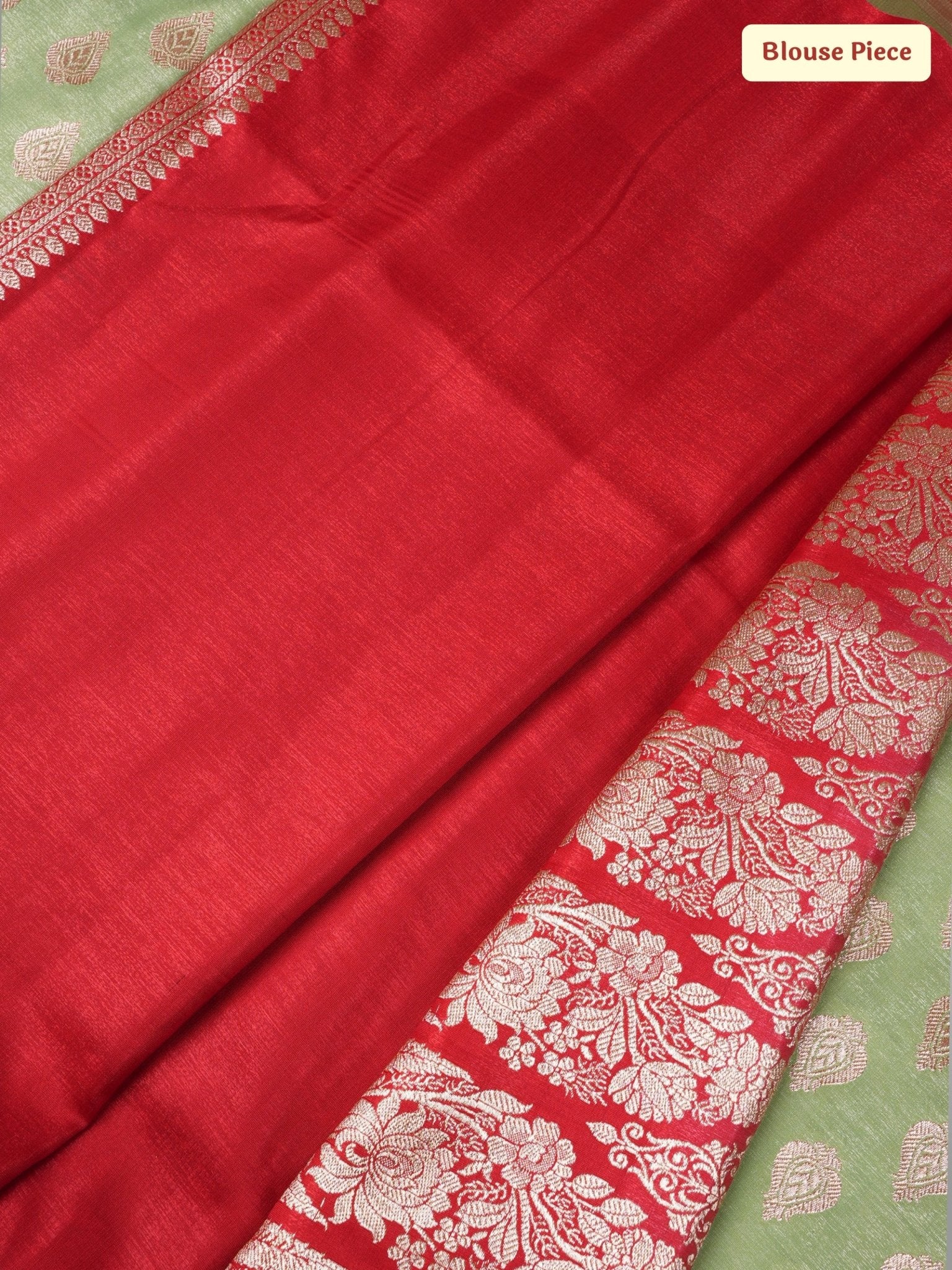 Naaz - e - Jahan – Sage Green with Crimson Border - ZahratSaree