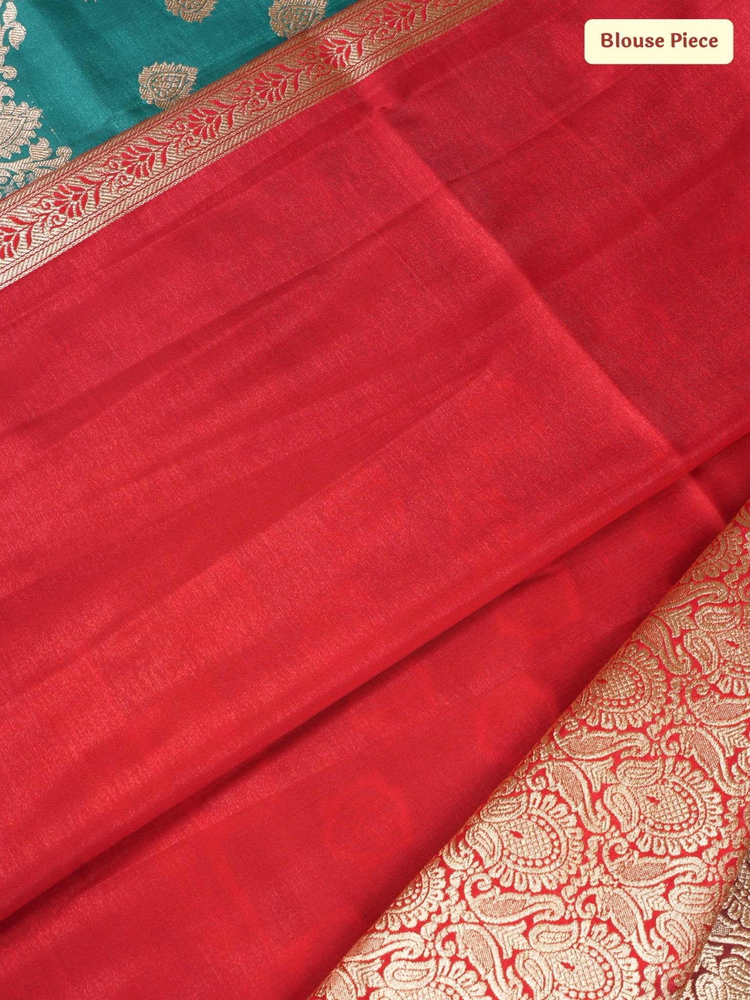 Rashk - e - Qamar – Azure Saree Crimson Zari - ZahratSaree