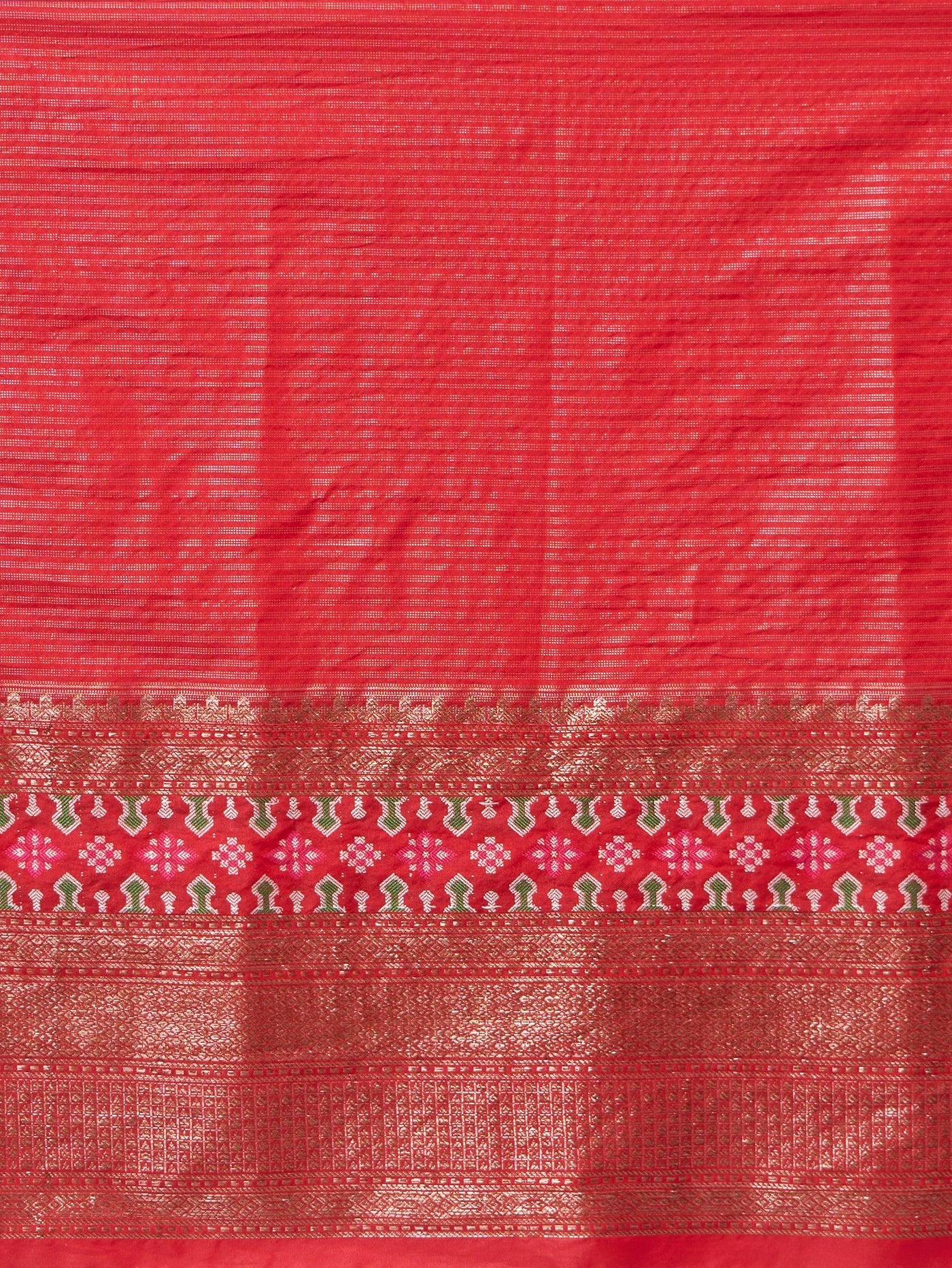 Vermaya - Green silk blend saree with red zari accents - ZahratSaree