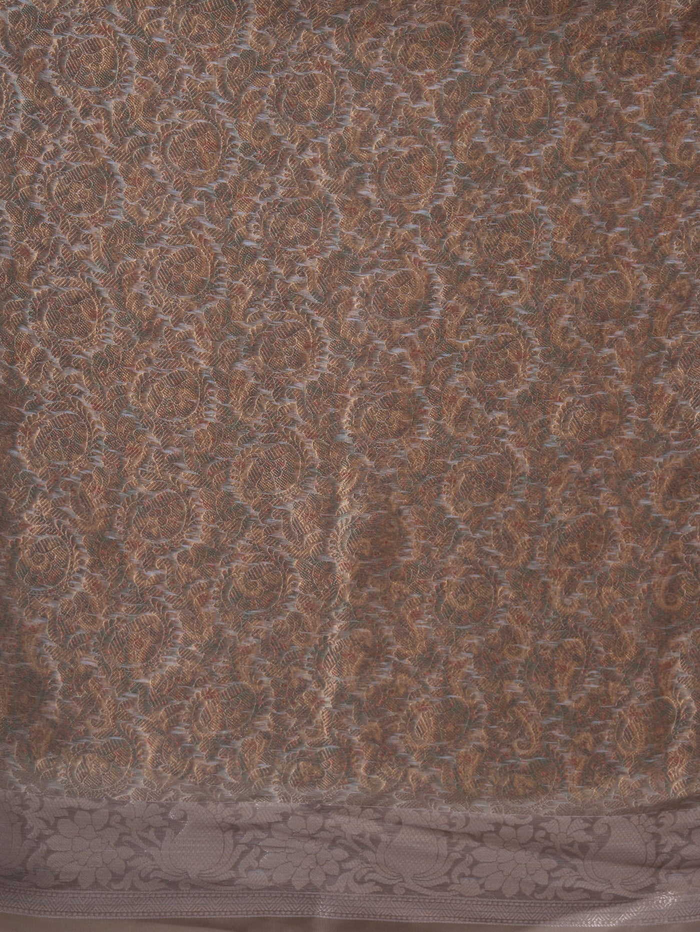 Aurelia Mist – Sky Blue - Grey Saree with Gold Ethnic Motifs & Zari Accents - ZahratSaree